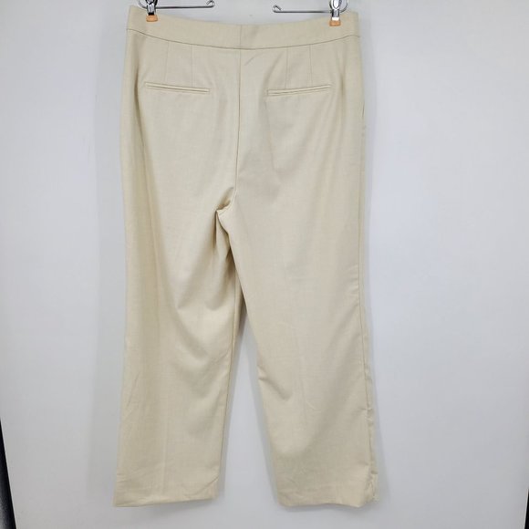 NWT Ann Taylor Petite Pleated Slim Straight Pants in Heathered Flannel 14P - Picture 2 of 8